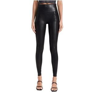 SPANX BLACK FAUX LEATHER LEGGINGS Women’s size small